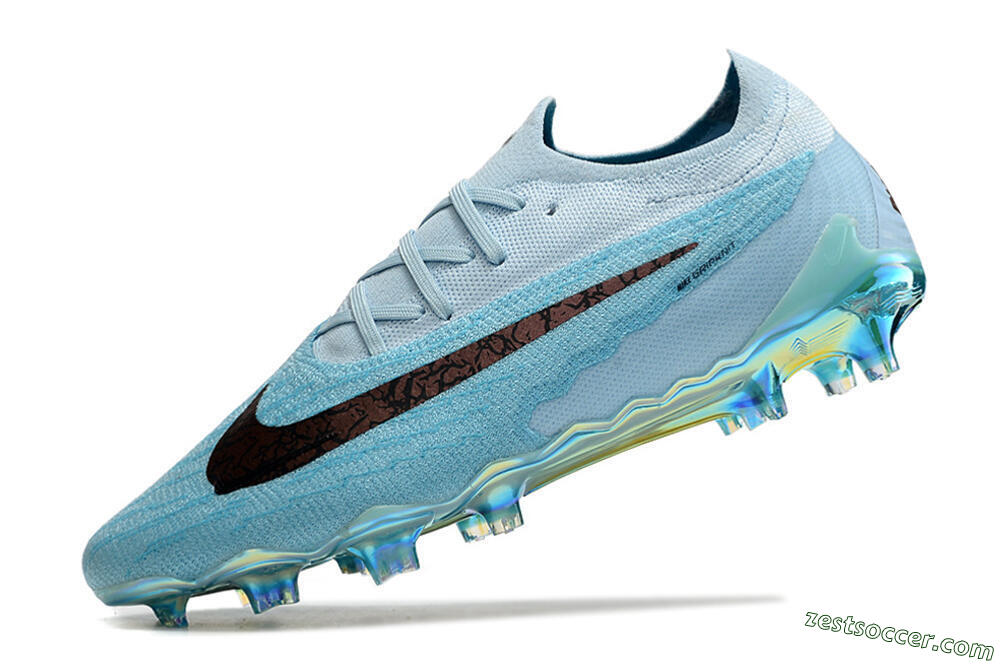 Nike Phantom GX Elite FG Low-Tops Soccer Cleats - Blue/Brown 5