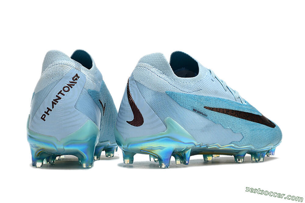 Nike Phantom GX Elite FG Low-Tops Soccer Cleats - Blue/Brown 6
