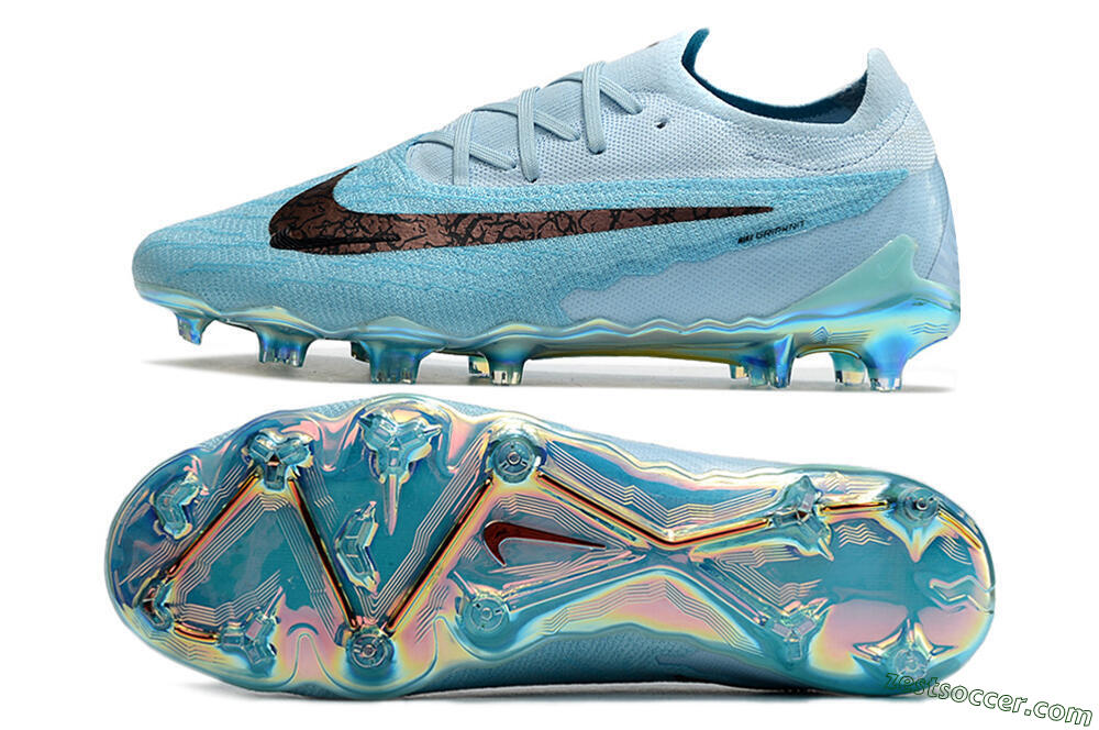 Nike Phantom GX Elite FG Low-Tops Soccer Cleats - Blue/Brown 1