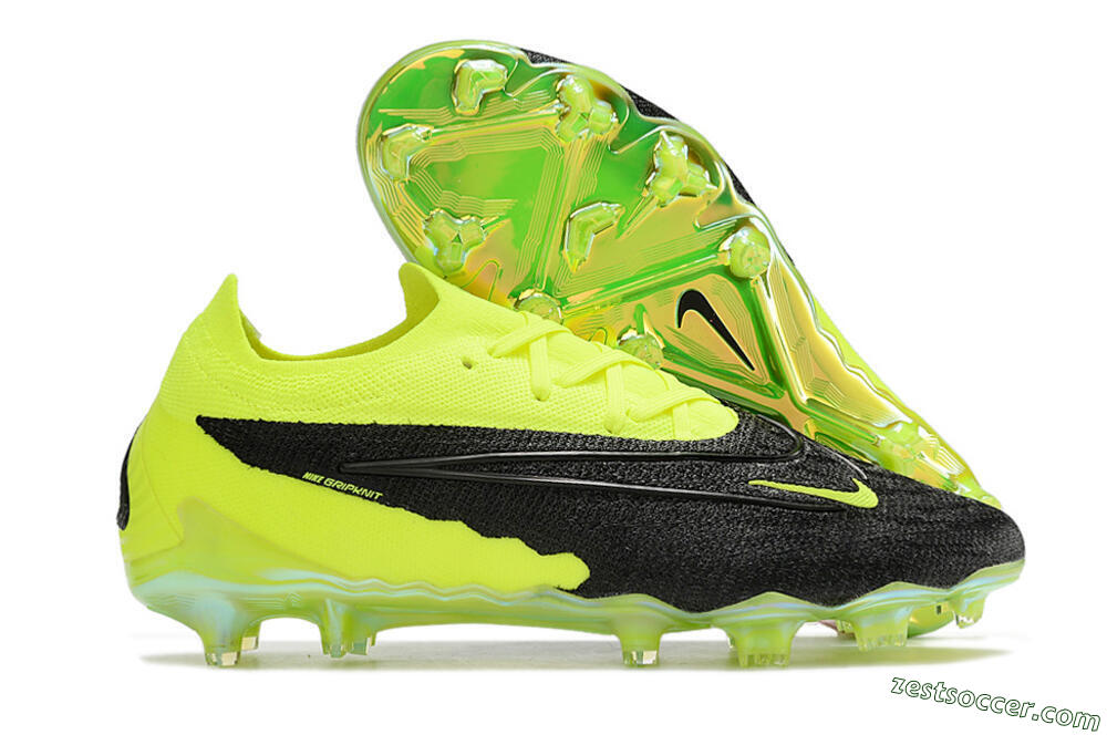 Nike Phantom GX Elite FG Low-Tops Soccer Cleats - Black/Green 0