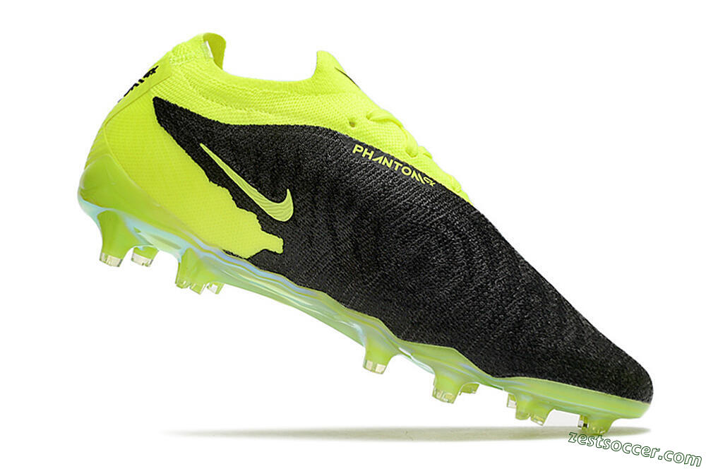 Nike Phantom GX Elite FG Low-Tops Soccer Cleats - Black/Green 4