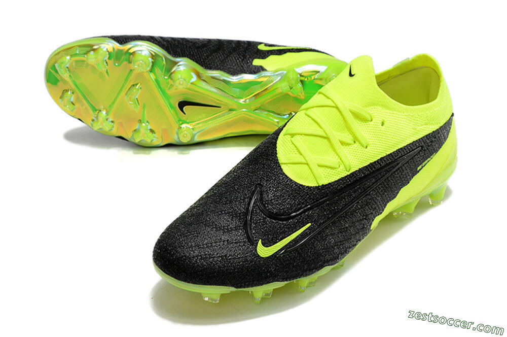 Nike Phantom GX Elite FG Low-Tops Soccer Cleats - Black/Green 3