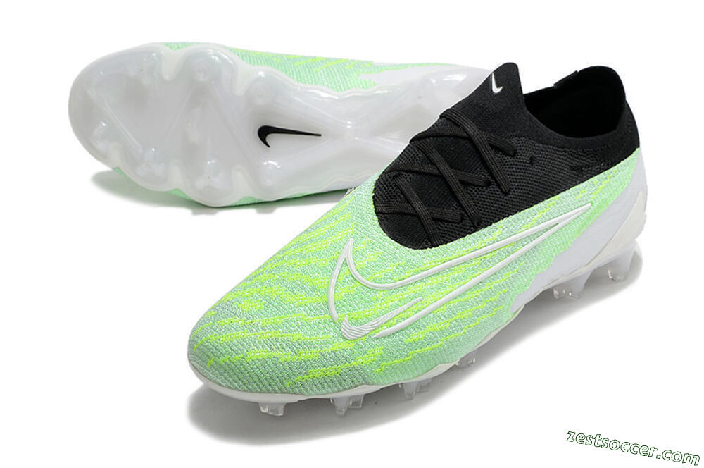 Nike Phantom GX Elite FG Low-Tops Soccer Cleats - White/Green/Black 3