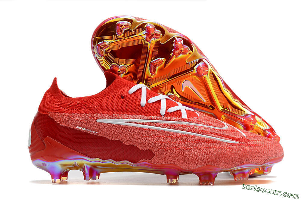 Nike Phantom GX Elite FG Low-Tops Soccer Cleats - Red/White 0