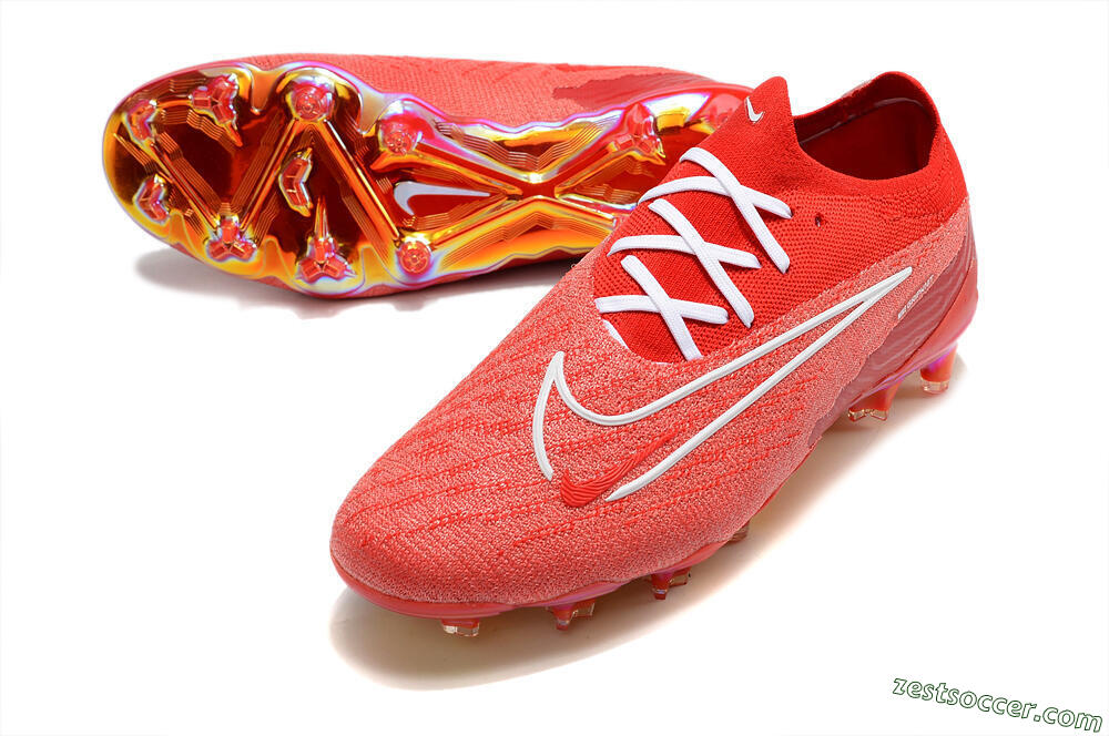 Nike Phantom GX Elite FG Low-Tops Soccer Cleats - Red/White 3