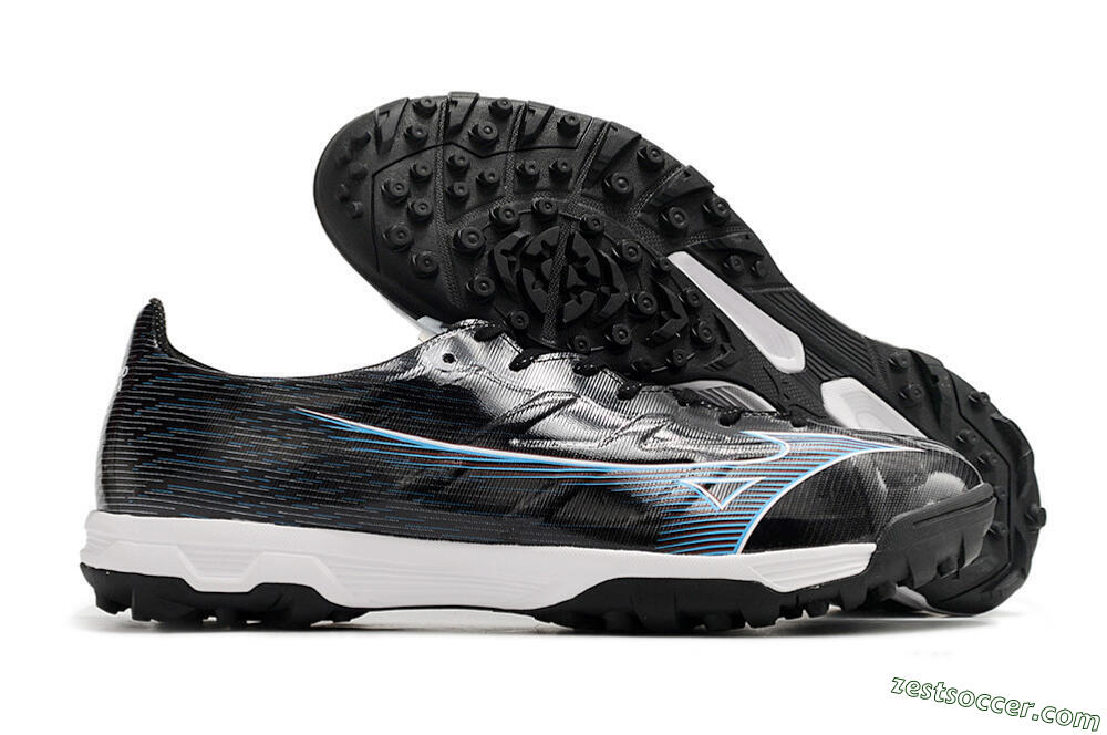 Mizuno Morelia Alpha Japan TF Low-Tops Soccer Shoes - Black/White/Blue 0