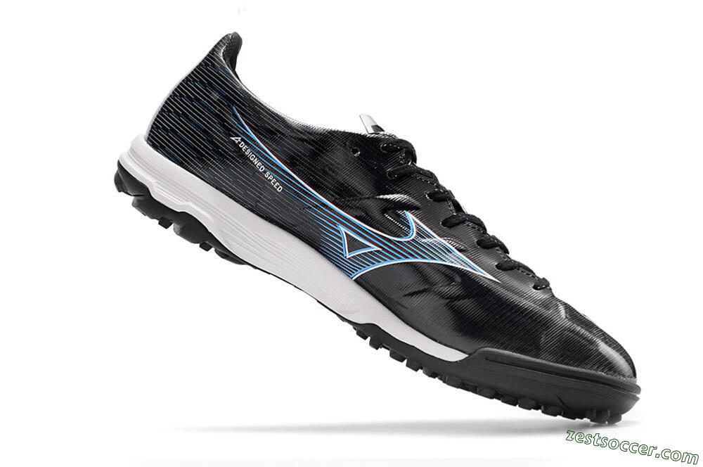 Mizuno Morelia Alpha Japan TF Low-Tops Soccer Shoes - Black/White/Blue 4
