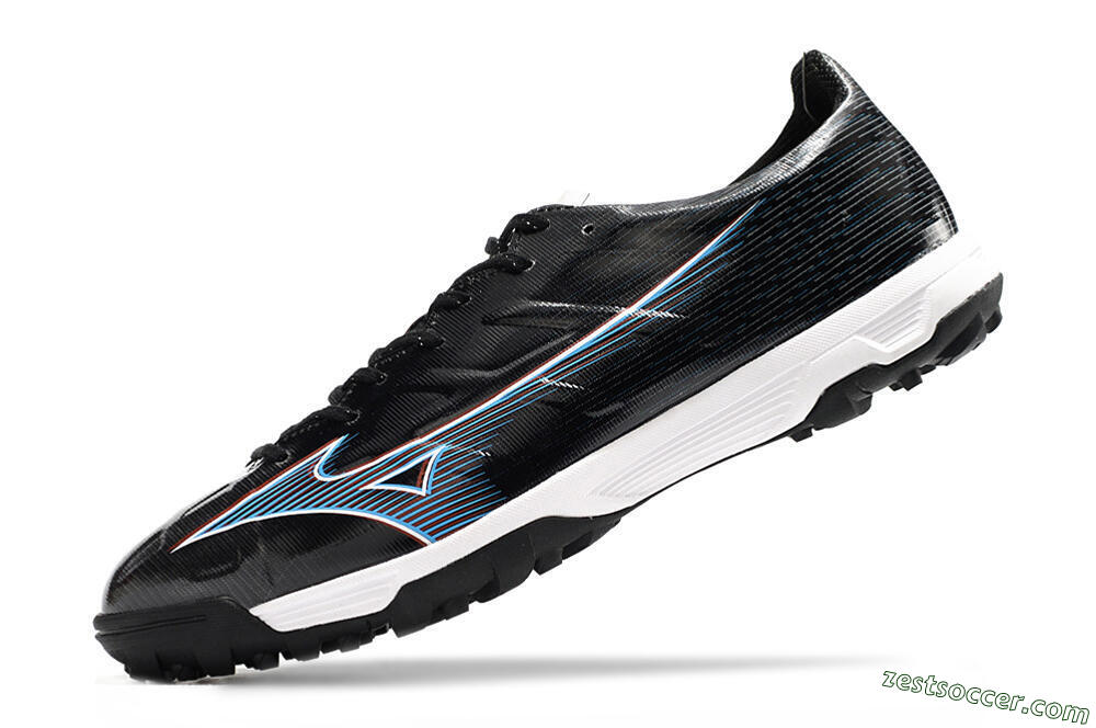 Mizuno Morelia Alpha Japan TF Low-Tops Soccer Shoes - Black/White/Blue 5