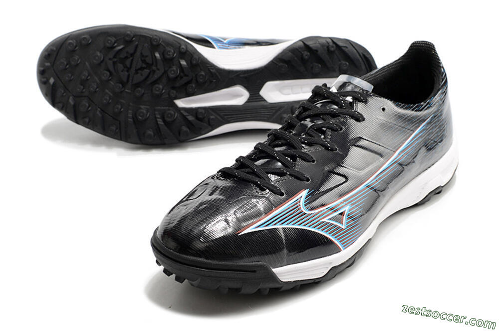 Mizuno Morelia Alpha Japan TF Low-Tops Soccer Shoes - Black/White/Blue 3
