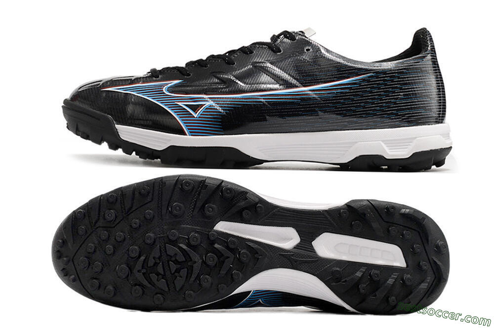 Mizuno Morelia Alpha Japan TF Low-Tops Soccer Shoes - Black/White/Blue 1