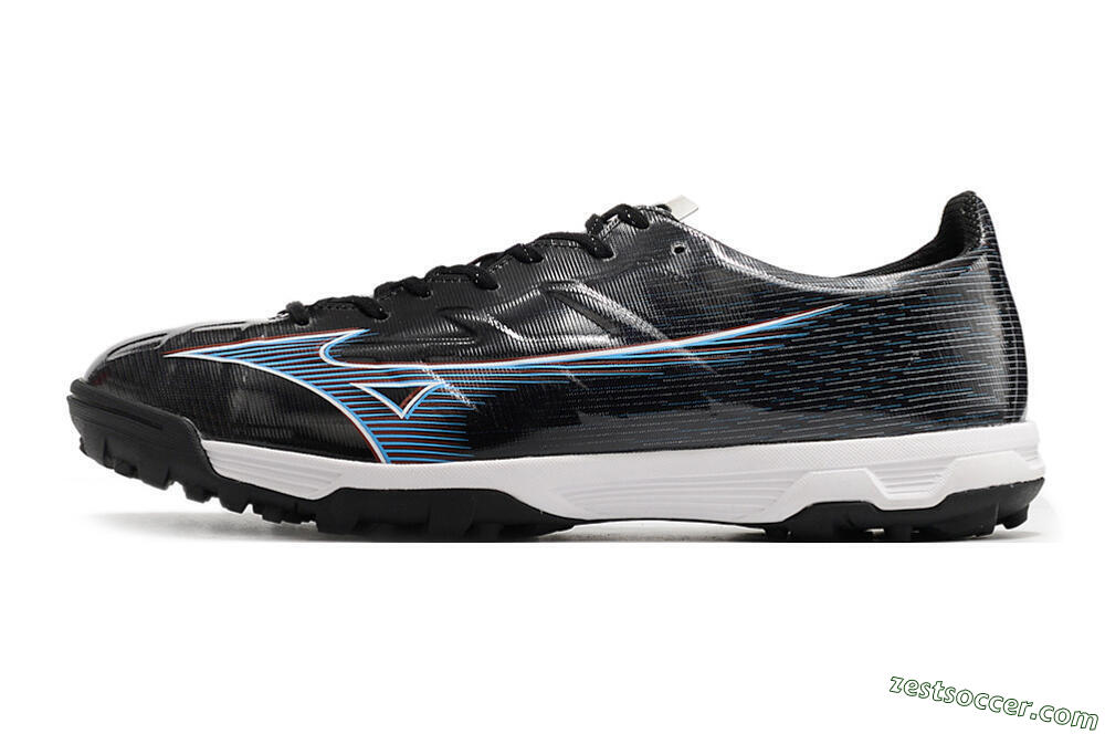 Mizuno Morelia Alpha Japan TF Low-Tops Soccer Shoes - Black/White/Blue 2