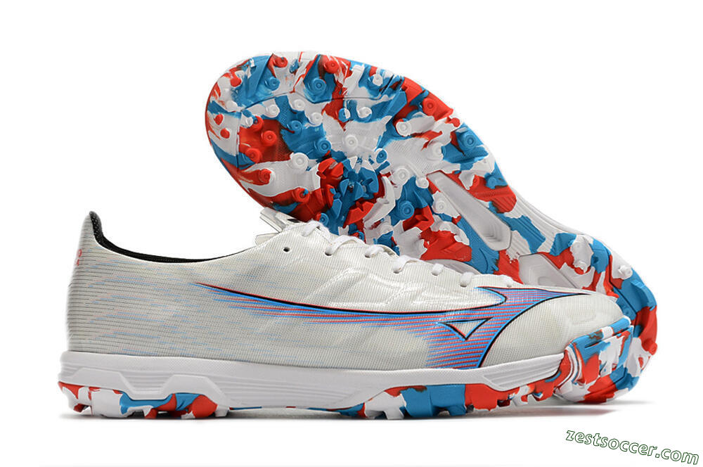 Mizuno Morelia Alpha Japan TF Low-Tops Soccer Shoes - White/Blue/Red 0