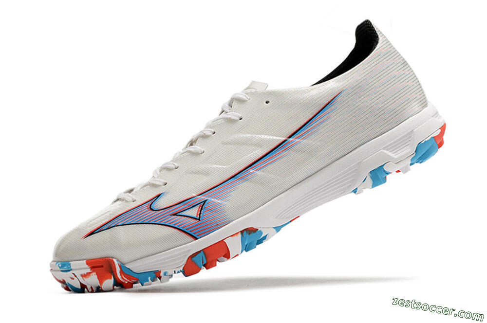 Mizuno Morelia Alpha Japan TF Low-Tops Soccer Shoes - White/Blue/Red 5