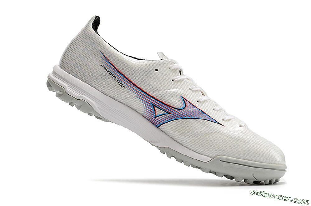 Mizuno Morelia Alpha Japan TF Low-Tops Soccer Shoes - White/Blue/Red 4