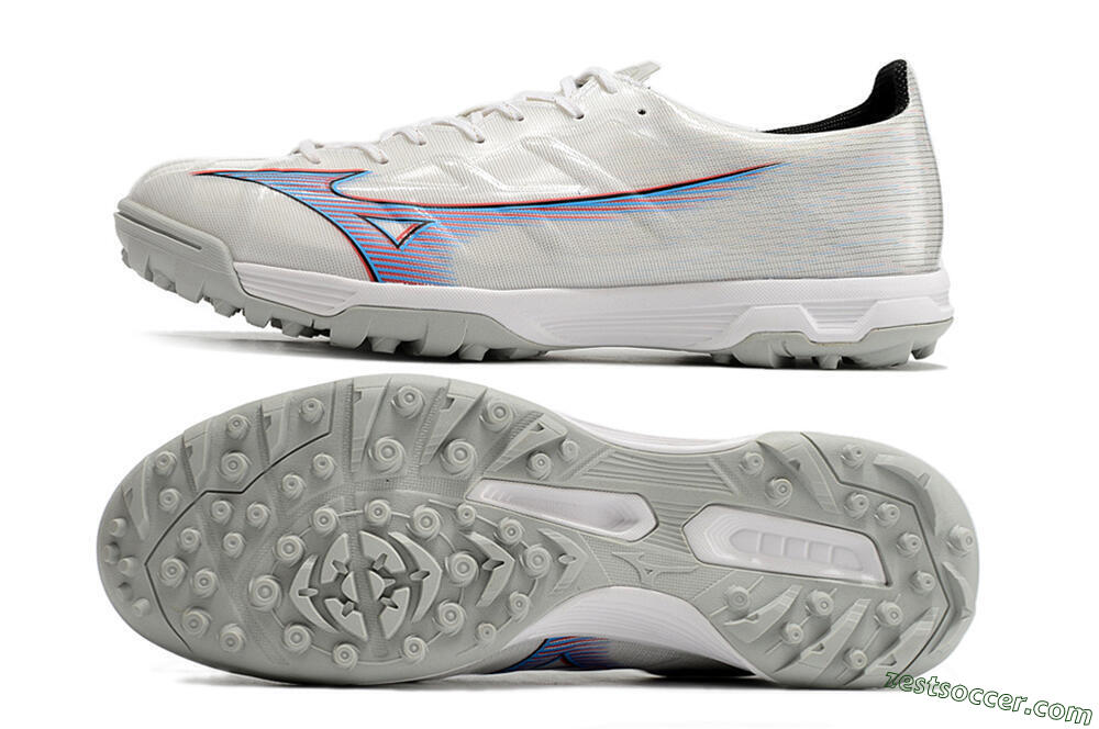 Mizuno Morelia Alpha Japan TF Low-Tops Soccer Shoes - White/Blue/Red 1