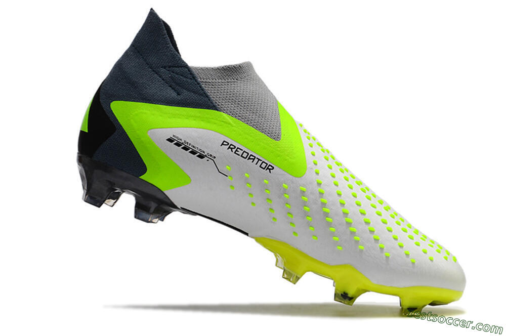 Adidas Predator Accuracy+ FG High-Tops Soccer Cleats - White/Black/Green 4