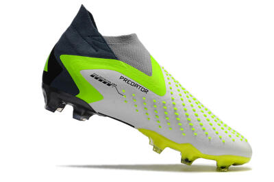 Adidas Predator Accuracy+ FG High-Tops Soccer Cleats - White/Black/Green