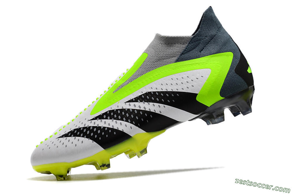 Adidas Predator Accuracy+ FG High-Tops Soccer Cleats - White/Black/Green 5