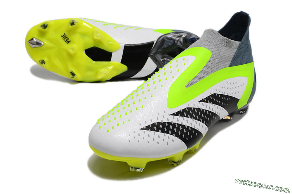 Adidas Predator Accuracy+ FG High-Tops Soccer Cleats - White/Black/Green 3