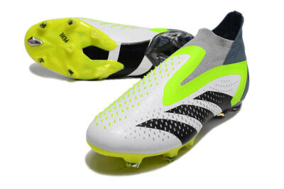 Adidas Predator Accuracy+ FG High-Tops Soccer Cleats - White/Black/Green