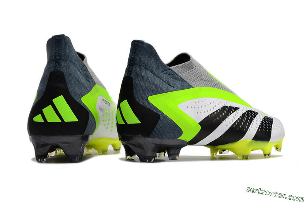 Adidas Predator Accuracy+ FG High-Tops Soccer Cleats - White/Black/Green 6