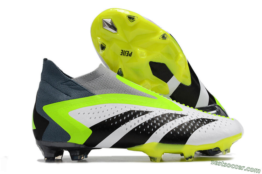Adidas Predator Accuracy+ FG High-Tops Soccer Cleats - White/Black/Green 0