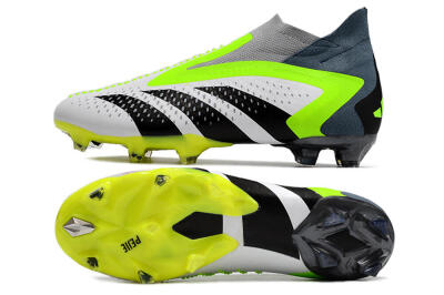 Adidas Predator Accuracy+ FG High-Tops Soccer Cleats - White/Black/Green