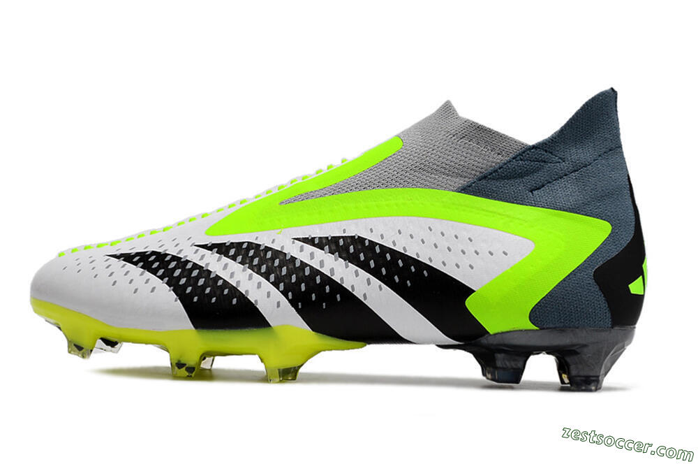 Adidas Predator Accuracy+ FG High-Tops Soccer Cleats - White/Black/Green 2