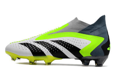 Adidas Predator Accuracy+ FG High-Tops Soccer Cleats - White/Black/Green