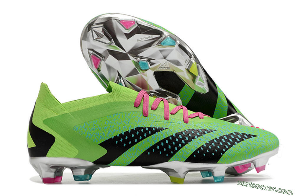 Adidas Predator Accuracy.1 Low FG Low-Tops Soccer Cleats - Green/Blue/Black 0