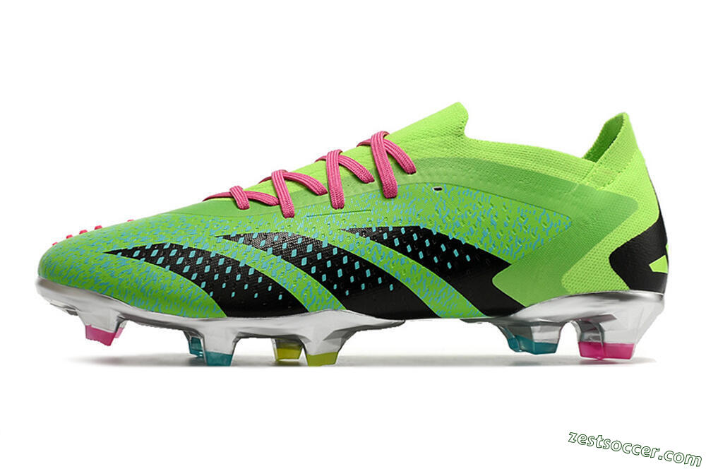 Adidas Predator Accuracy.1 Low FG Low-Tops Soccer Cleats - Green/Blue/Black 2