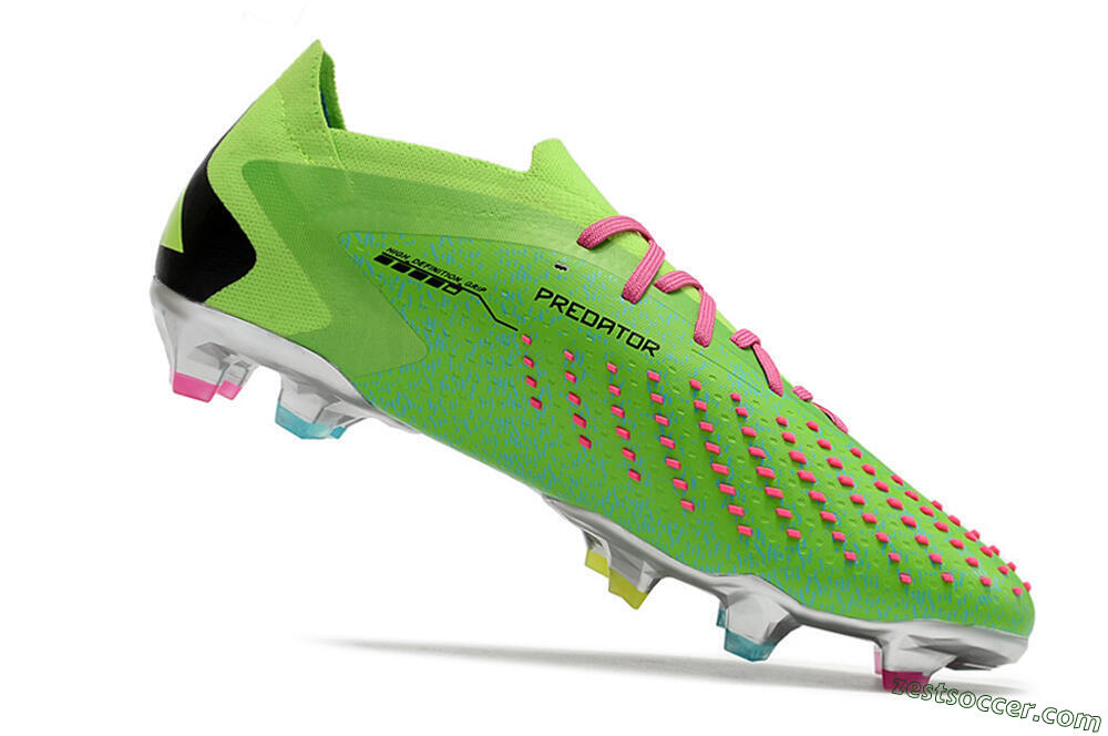 Adidas Predator Accuracy.1 Low FG Low-Tops Soccer Cleats - Green/Blue/Black 4