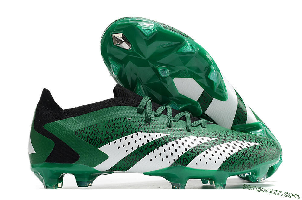 Adidas Predator Accuracy.1 Low FG Low-Tops Soccer Cleats - Green/White/Black 0