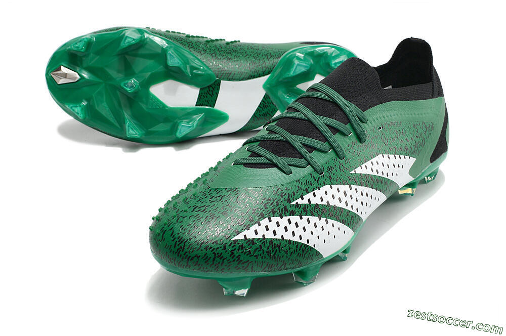Adidas Predator Accuracy.1 Low FG Low-Tops Soccer Cleats - Green/White/Black 3
