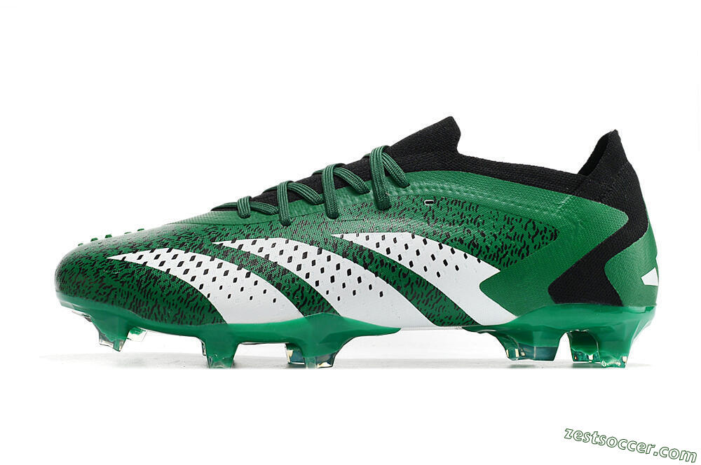 Adidas Predator Accuracy.1 Low FG Low-Tops Soccer Cleats - Green/White/Black 2