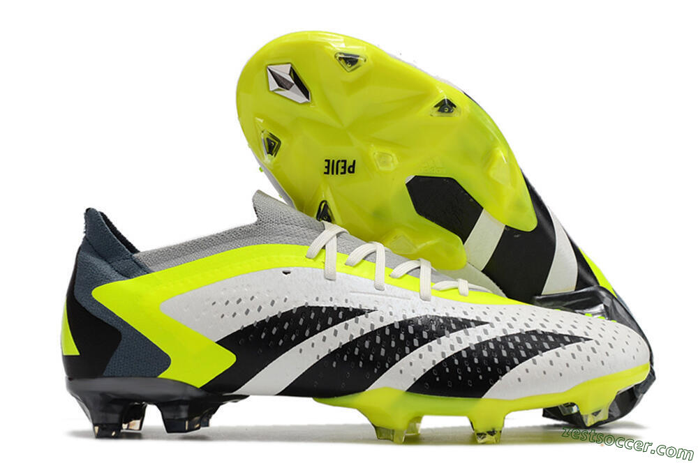 Adidas Predator Accuracy.1 Low FG Low-Tops Soccer Cleats - White/Black/Green 0