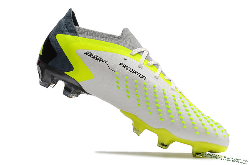 Adidas Predator Accuracy.1 Low FG Low-Tops Soccer Cleats - White/Black/Green 4