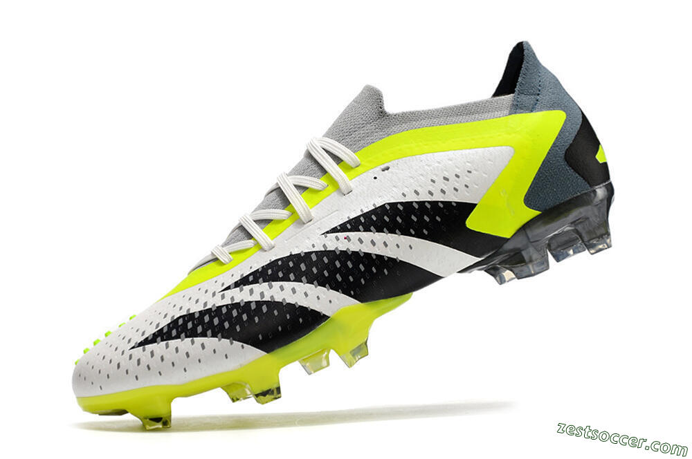 Adidas Predator Accuracy.1 Low FG Low-Tops Soccer Cleats - White/Black/Green 5