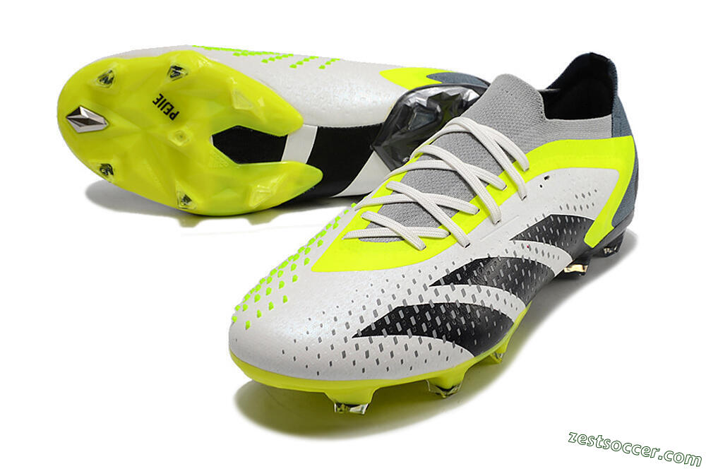 Adidas Predator Accuracy.1 Low FG Low-Tops Soccer Cleats - White/Black/Green 3