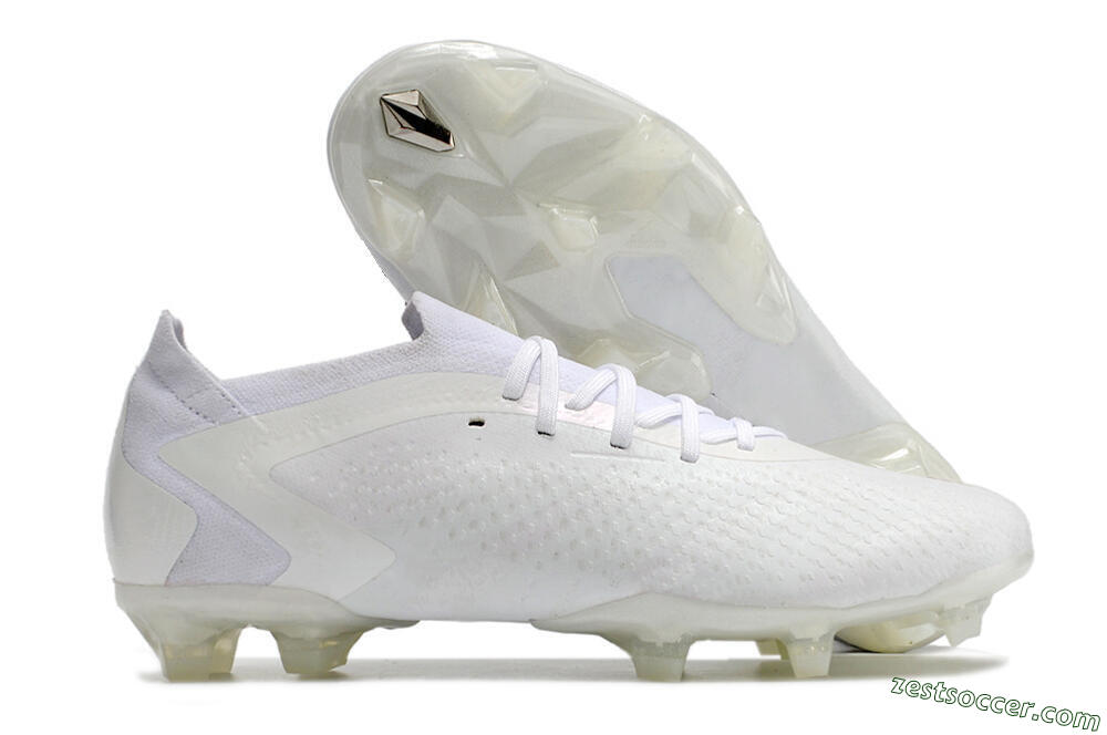 Adidas Predator Accuracy.1 Low FG Low-Tops Soccer Cleats - White/White 0