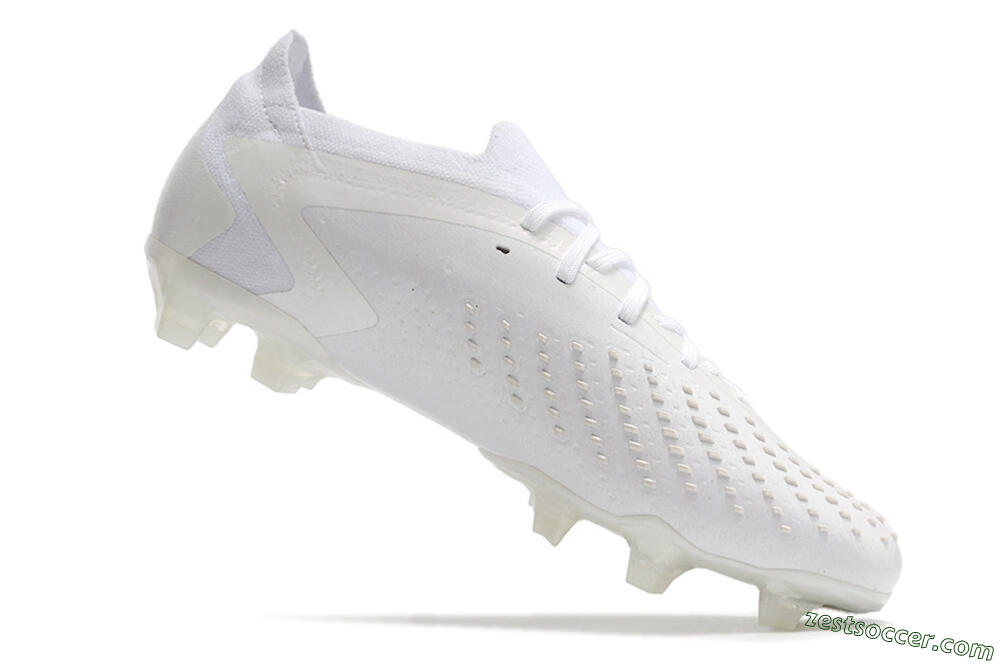 Adidas Predator Accuracy.1 Low FG Low-Tops Soccer Cleats - White/White 4