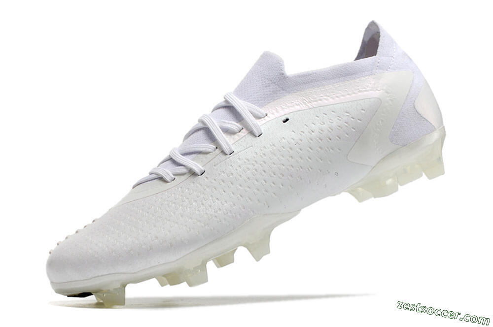 Adidas Predator Accuracy.1 Low FG Low-Tops Soccer Cleats - White/White 5