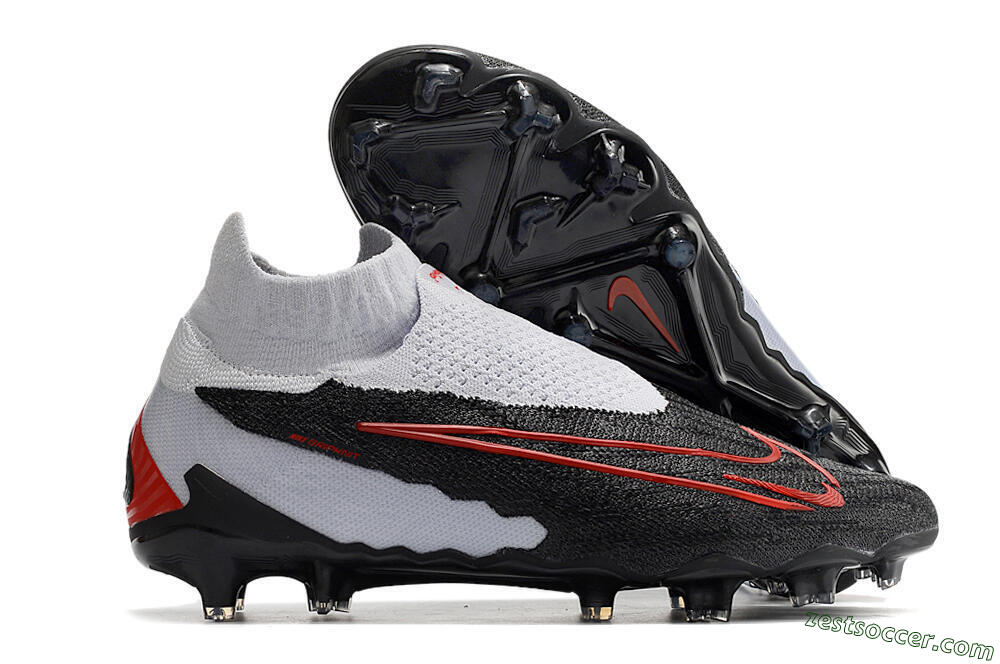 Nike Phantom GX Elite DF Link FG High-Tops Soccer Cleats - Black/White/Red 0