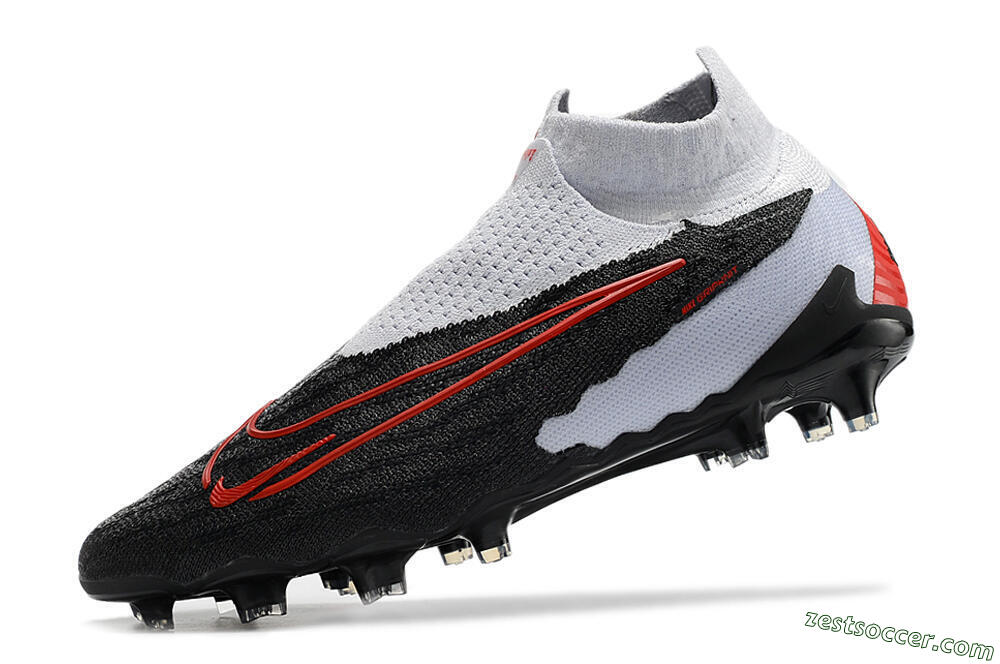 Nike Phantom GX Elite DF Link FG High-Tops Soccer Cleats - Black/White/Red 5