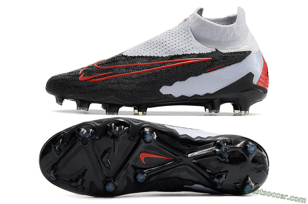 Nike Phantom GX Elite DF Link FG High-Tops Soccer Cleats - Black/White/Red 1