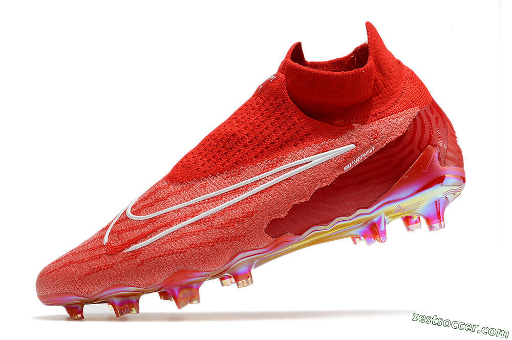 Nike Phantom GX Elite DF Link FG High-Tops Soccer Cleats - Red/White 5