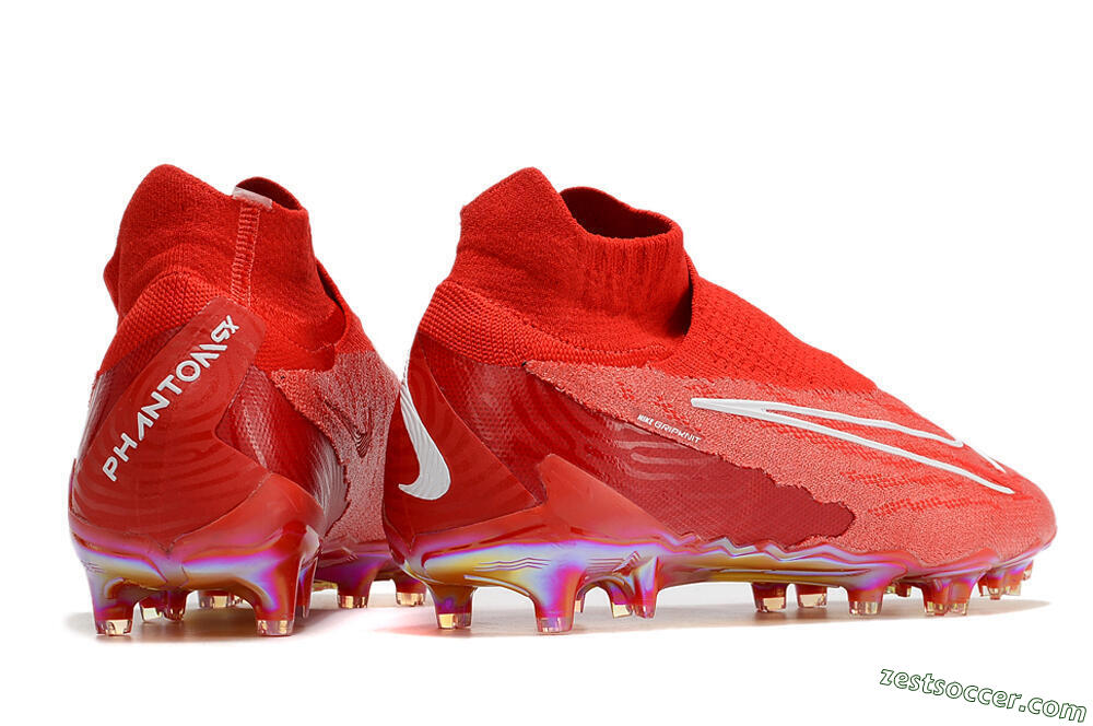 Nike Phantom GX Elite DF Link FG High-Tops Soccer Cleats - Red/White 6