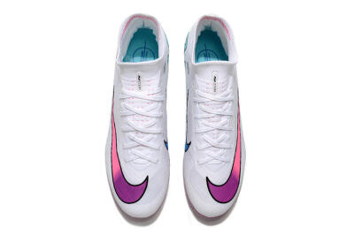 Nike Air Zoom Mercurial Superfly 9 Elite FG High-Tops Soccer Cleats - White/Pink/Purple