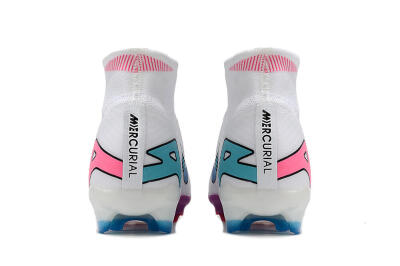 Nike Air Zoom Mercurial Superfly 9 Elite FG High-Tops Soccer Cleats - White/Pink/Purple