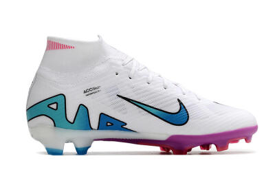 Nike Air Zoom Mercurial Superfly 9 Elite FG High-Tops Soccer Cleats - White/Pink/Purple